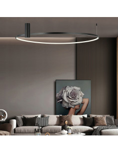 Plafon LED Ring L czarny z regulacją barwy światła - nowoczesne oświetlenie do sypialni i salonu 2