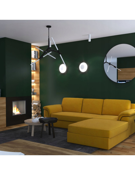 Nowoczesny kinkiet LED PILLS - elegancka lampa ścienna do salonu i jadalni z regulowanym światłem, biały metal.