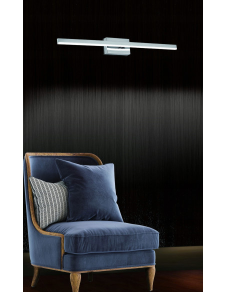 Nowoczesny kinkiet łazienkowy LED LINEA w kolorze chromu, 8W, odporny na zachlapania, idealny do lustra i umywalki