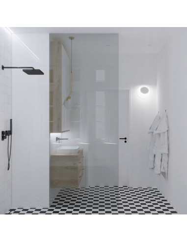 Nowoczesny kinkiet LED PILLS - elegancka lampa ścienna do salonu i jadalni z regulowanym światłem, biały metal.