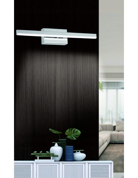 Chromowana lampa ścienna LINEA LED 5W do łazienki, minimalistyczny design, IP44, neutralne światło 4000K