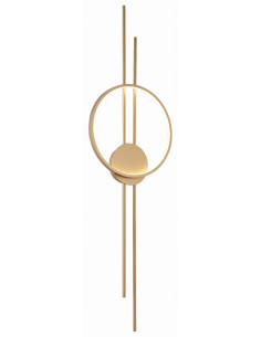 Kinkiet LED Exton w złotej obręczy - nowoczesne oświetlenie do eleganckich wnętrz