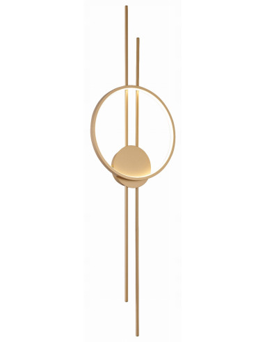 Kinkiet LED Exton w złotej obręczy - nowoczesne oświetlenie do eleganckich wnętrz