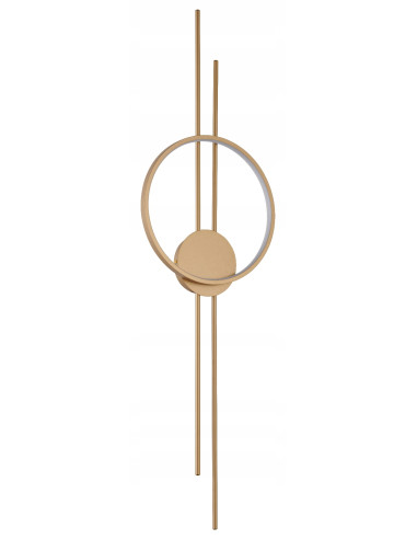 Kinkiet LED Exton w złotej obręczy - nowoczesne oświetlenie do eleganckich wnętrz