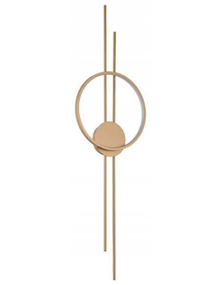 Kinkiet LED Exton w złotej obręczy - nowoczesne oświetlenie do eleganckich wnętrz