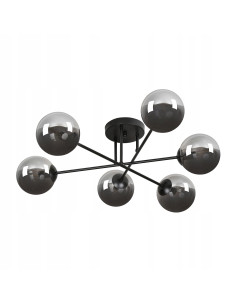 Elegancki żyrandol BRENDI w kształcie gwiazdy z sześcioma szklanymi kloszami, idealny do nowoczesnych wnętrz 2