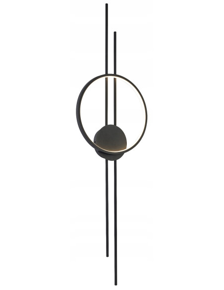 Kinkiet EXTON LED w nowoczesnym stylu, czarny, 100 cm, energooszczędny z regulacją barwy światła, idealny do salonu.