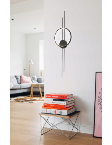 Kinkiet EXTON LED w nowoczesnym stylu, czarny, 100 cm, energooszczędny z regulacją barwy światła, idealny do salonu.