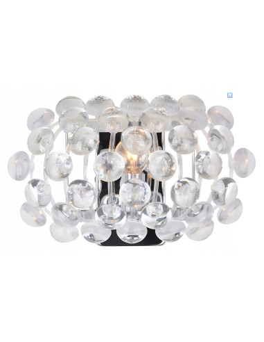 Lampa Ścienna Therica z Kryształkami – Nowoczesny Kinkiet z Chromowanym Wykończeniem do Eleganckich Wnętrz