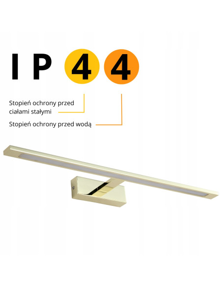 Nowoczesny kinkiet LED Isla złoty z regulacją barwy światła CCT, IP44 - idealny do łazienki, elegancki i funkcjonalny.