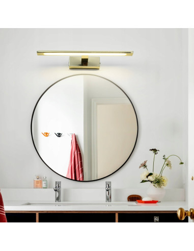 Kinkiet LED Isla z regulacją barwy światła, złoty, nowoczesny design do łazienek, IP44, Light Prestige