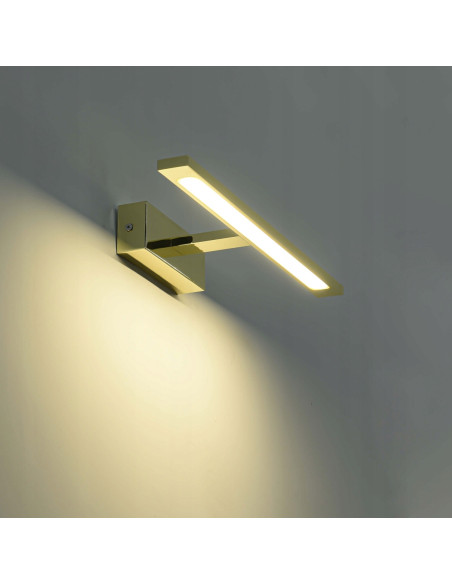 Kinkiet LED Isla z regulacją barwy światła, złoty, nowoczesny design do łazienek, IP44, Light Prestige