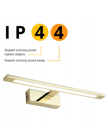 Kinkiet LED Isla z regulacją barwy światła, złoty, nowoczesny design do łazienek, IP44, Light Prestige
