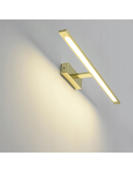 Kinkiet łazienkowy Isla LED 20W prostokątny złoty IP44 nowoczesny design 1400 lm od Light Prestige