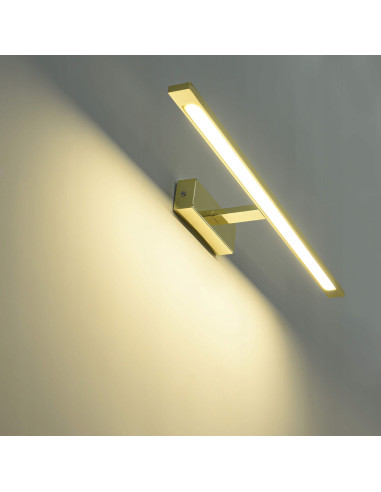 Kinkiet łazienkowy Isla LED 20W prostokątny złoty IP44 nowoczesny design 1400 lm od Light Prestige