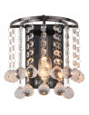 Lampa ścienna LONDON CRYSTAL z kryształkami, czarna metalowa, nowoczesna, E14, 40W – elegancja do sypialni i salonu.