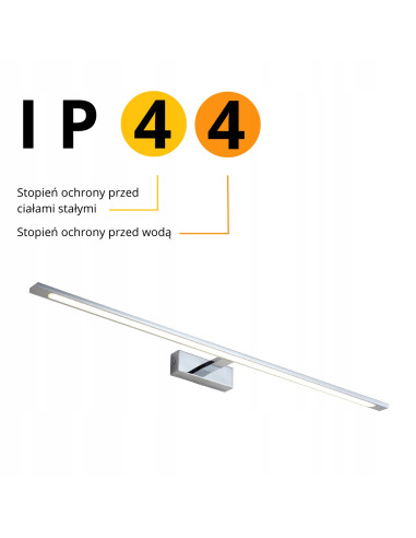 Kinkiet LED Isla XXL - Eleganckie Oświetlenie Ścienne do Łazienki z Regulowaną Barwą Światła 3000K-6000K w Chromie