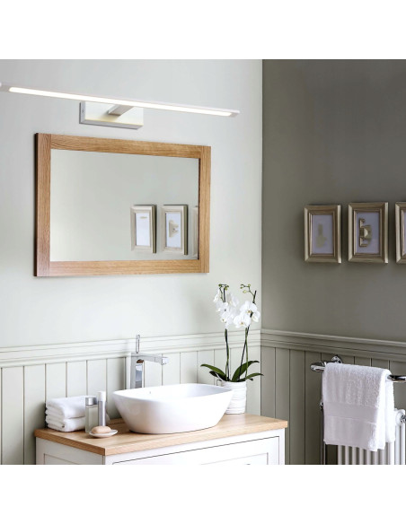 Kinkiet Isla XXL LED 32W - Biały metal, odporny na wilgoć, neutralne światło 4000K do łazienki.