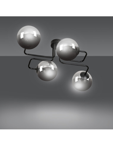 Plafon BRENDI z czterema punktami światła, minimalistyczny design, idealny do sypialni i salonu.