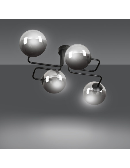 Plafon BRENDI z czterema punktami światła, minimalistyczny design, idealny do sypialni i salonu.