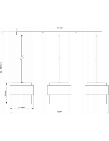 Lampa wisząca Quan z chromowanym pierścieniem E27, 120 cm, elegancka i nowoczesna, 3 źródła światła, idealna do każdego wnętrza
