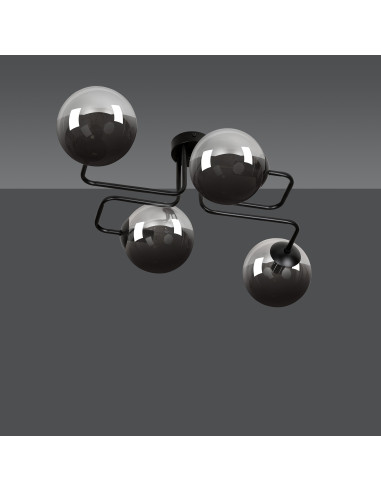 Plafon BRENDI z czterema punktami światła, minimalistyczny design, idealny do sypialni i salonu.