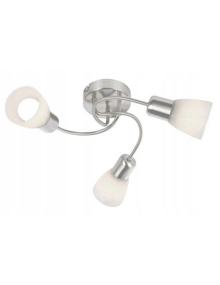 Plafon sufitowy Gordon z trzema kloszami w eleganckiej satynie do nowoczesnych wnętrz i kuchni