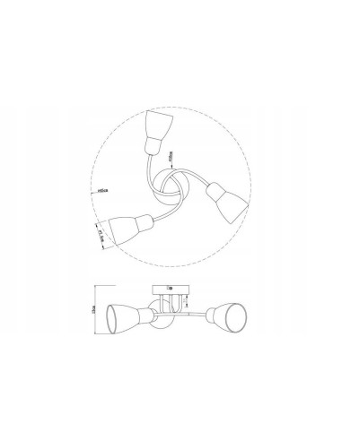 Plafon sufitowy Gordon z trzema kloszami w eleganckiej satynie do nowoczesnych wnętrz i kuchni