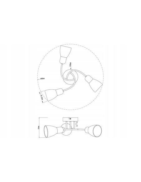 Plafon sufitowy Gordon z trzema kloszami w eleganckiej satynie do nowoczesnych wnętrz i kuchni