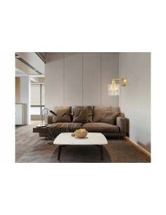 Kinkiet Elmo w złotym wykończeniu z szklanym kloszem E14 - elegancka lampa ścienna do każdego stylu wnętrza 2