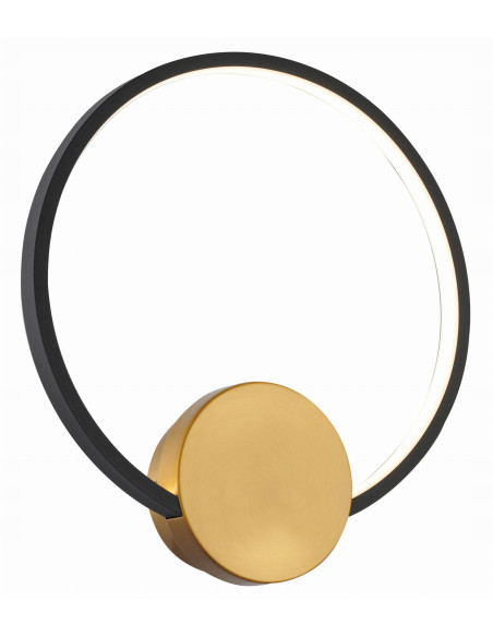 Nowoczesna Lampa LED Condida - Czarny Pierścień z Regulacją Barwy Światła do Sypialni i Biura, Metalowe Wykończenie