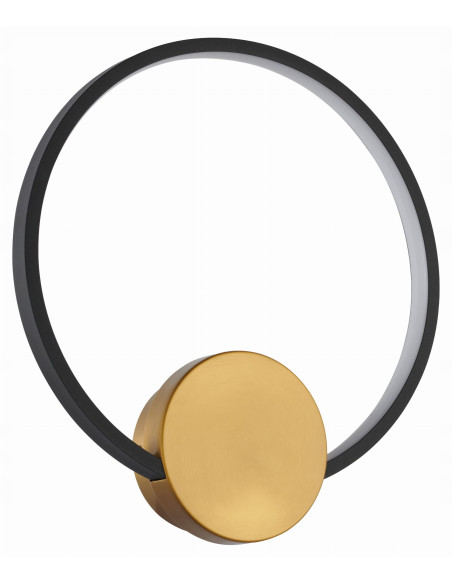 Nowoczesna Lampa LED Condida - Czarny Pierścień z Regulacją Barwy Światła do Sypialni i Biura, Metalowe Wykończenie