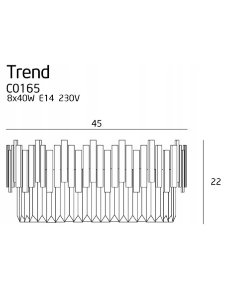 Luksusowy plafon sufitowy TREND w złotym kolorze, 8-punktowe oświetlenie, doskonały do salonu, Maxlight