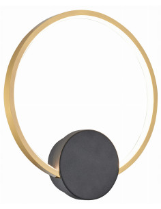 Kinkiet Condida LED w złotej obręczy z czarnym mocowaniem, minimalistyczne oświetlenie 3000K-4000K do nowoczesnych wnętrz
