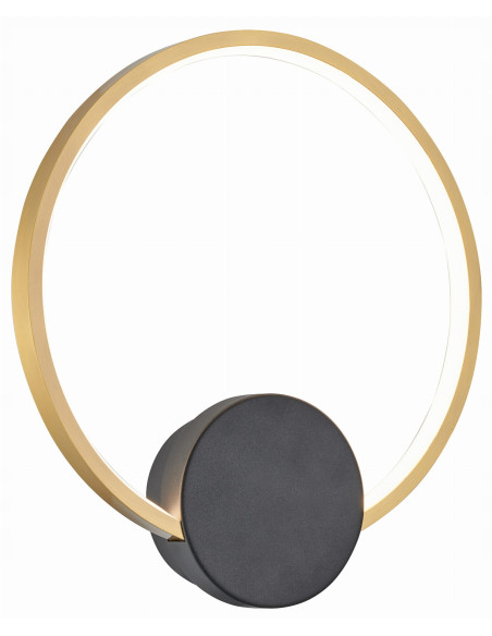 Kinkiet Condida LED w złotej obręczy z czarnym mocowaniem, minimalistyczne oświetlenie 3000K-4000K do nowoczesnych wnętrz