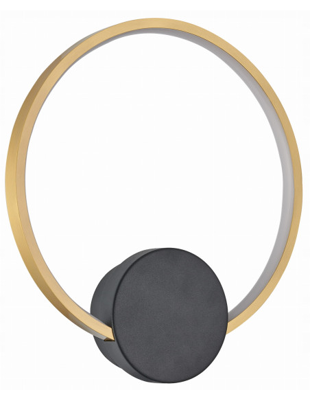 Kinkiet Condida LED w złotej obręczy z czarnym mocowaniem, minimalistyczne oświetlenie 3000K-4000K do nowoczesnych wnętrz