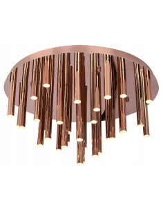 Miedziany plafon LED Organic – Nowoczesne oświetlenie do hotelu, 1980 LM, elegancki design, 34x60 cm, zintegrowane źródło LED