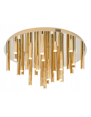 Lampa wisząca Organic LED w złotym kolorze, elegancki plafon w kształcie tub do sypialni, Maxlight.