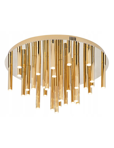 Lampa wisząca Organic LED w złotym kolorze, elegancki plafon w kształcie tub do sypialni, Maxlight.