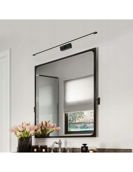 Nowoczesny kinkiet LED Isla - czarny, odporny na wilgoć, zmienna barwa światła, idealny do łazienek i wnętrz.