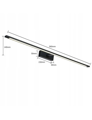 Nowoczesny kinkiet LED Isla - czarny, odporny na wilgoć, zmienna barwa światła, idealny do łazienek i wnętrz.