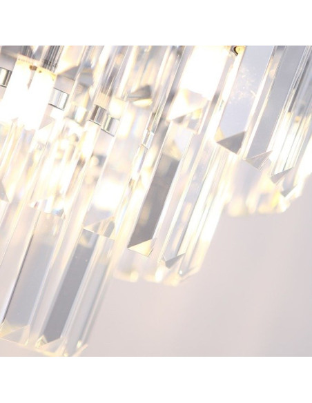 Lampa wisząca Monaco z kryształami, srebrna, 80 cm - elegancki dodatek do hoteli i restauracji, nowoczesny design