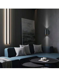 Nowoczesny kinkiet Oregon G9 - eleganckie czarne oświetlenie ścienne do sypialni i salonu, w kształcie tuby. 2