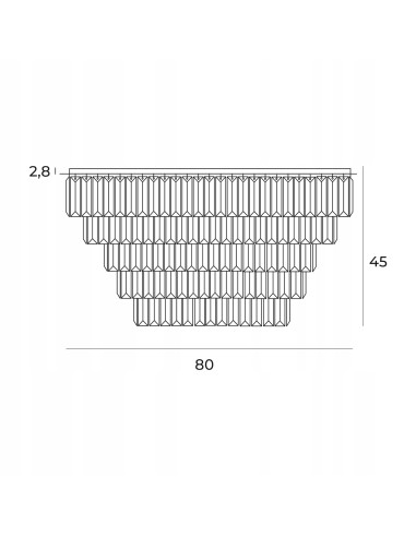 Lampa wisząca Monaco z kryształami, srebrna, 80 cm - elegancki dodatek do hoteli i restauracji, nowoczesny design