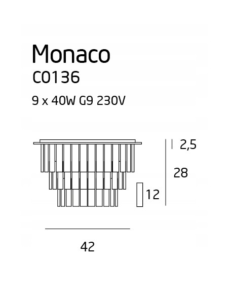 Plafoniera Monaco w Chromie - 9-punktowe Oświetlenie Minimalistyczne do Nowoczesnych Wnętrz