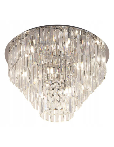 Żyrandol Kryształowy Monaco - Nowoczesna Lampa Wisząca Maxlight z Srebrnym Wykończeniem do Eleganckiej Jadalni