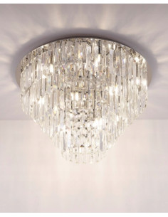 Żyrandol Kryształowy Monaco - Nowoczesna Lampa Wisząca Maxlight z Srebrnym Wykończeniem do Eleganckiej Jadalni 2