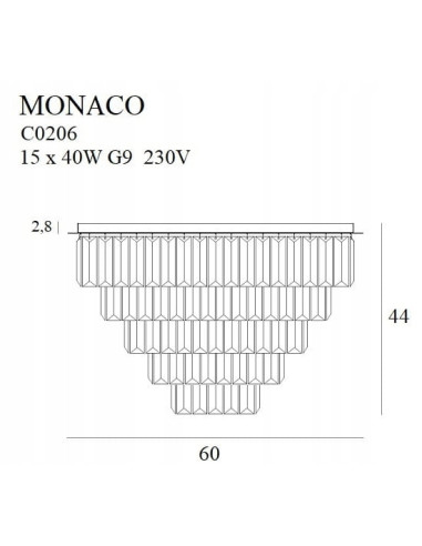 Plafon Kryształowy Monaco - Luksusowe Oświetlenie do Wnętrz w Złotym Wykończeniu