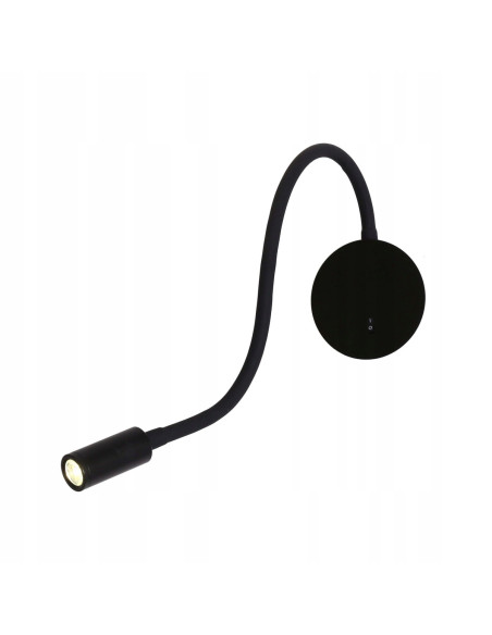 Kinkiet Senise LED w czerni z giętką szyjką - stylowe oświetlenie do sypialni i biura, ciepłe światło 3000K