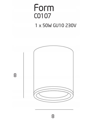 Czarna lampa sufitowa wodoodporna GU10 IP65 Form Maxlight - idealna do łazienki i kuchni
